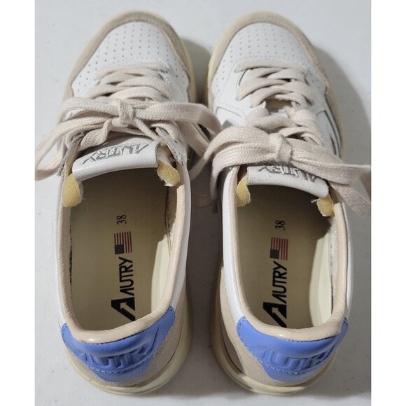 Autry Medalist Low Sneakers White Blue Amazon Leather Beige Suede Size 38 main image 4
